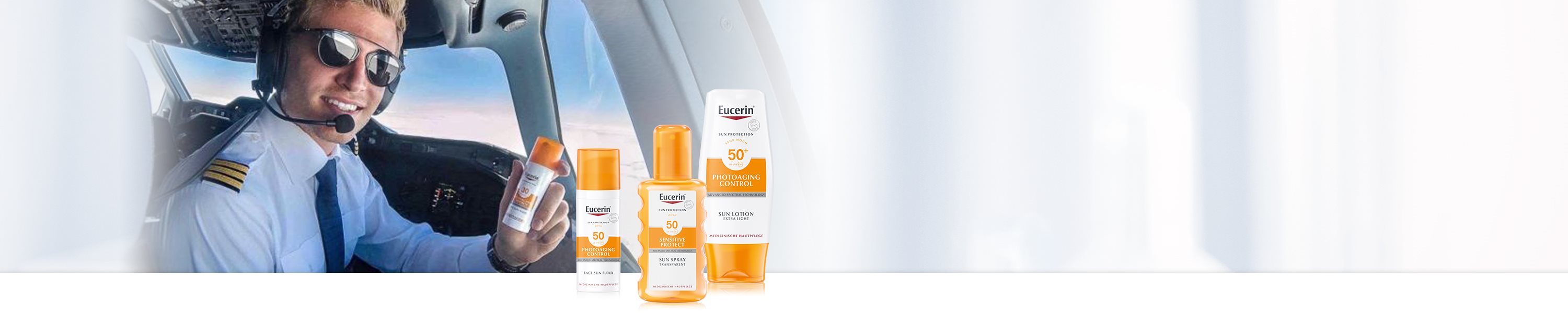 Piloten setzen auf Sonnenschutz von Eucerin
