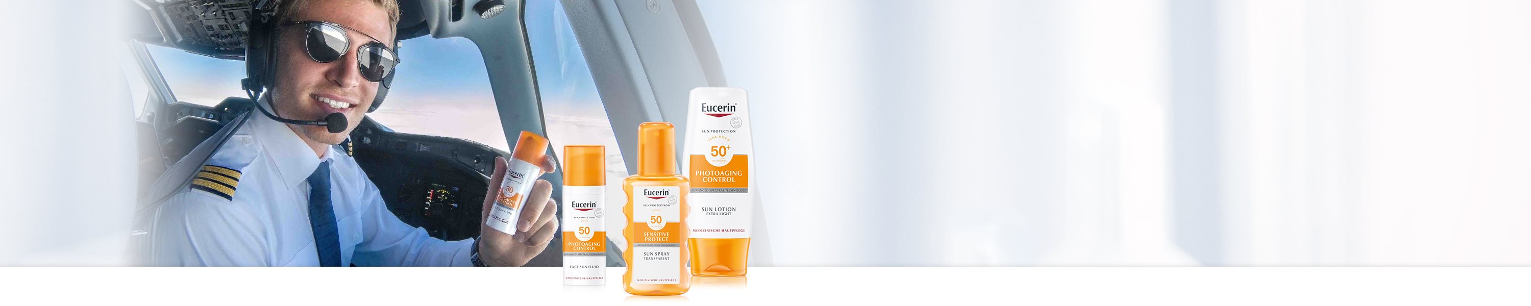 Piloten setzen auf Sonnenschutz von Eucerin
